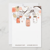 Peach Mason Jars Engagement Party Kaart (Achterkant)