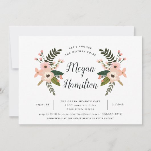 Peach Meadow Baby shower Invitation Kaart (Voorkant)