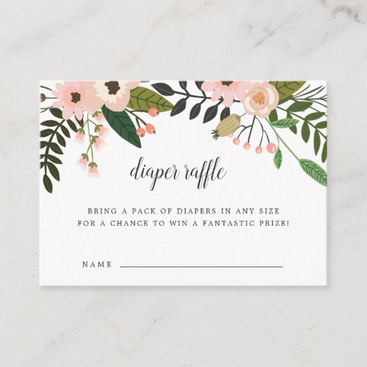 Peach Meadow Baby shower Luier Raffle Kaarten (Voorkant)