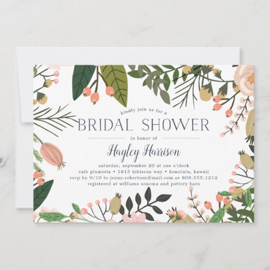 Peach Meadow | Bridal Shower-uitnodiging Kaart (Voorkant)