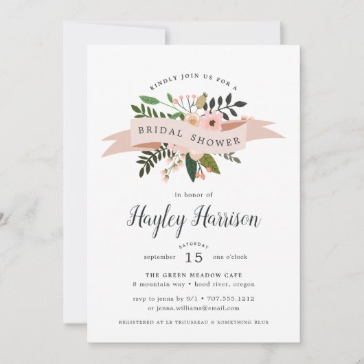 Peach Meadow | Bridal Shower-uitnodiging Kaart (Voorkant)