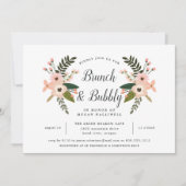 Peach Meadow Brunch & Bubble Vrijgezellenfeest Inv Kaart (Voorkant)