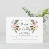 Peach Meadow Brunch & Bubble Vrijgezellenfeest Inv Kaart (Staand voorkant)