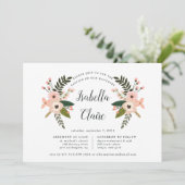 Peach Meadow Christening of Baptism Invitation Kaart (Staand voorkant)