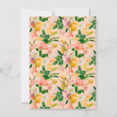 Peach Meadow Floral Bridal Shower Invitation Kaart (Achterkant)
