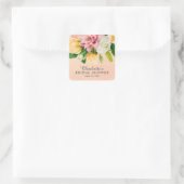 Peach Meadow Floral Vrijgezellenfeest Vierkante Sticker (Tas)