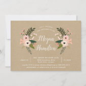 Peach Meadow Kraft Baby shower Kaart (Voorkant)