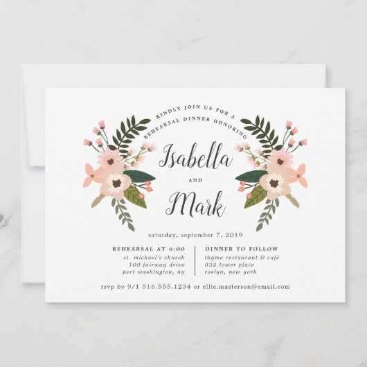 Peach meadow rehearings Dinner Invitation Kaart (Voorkant)
