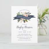 Peach Meadow | Uitnodiging tot Baby shower (Staand voorkant)