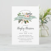 Peach Meadow | Uitnodiging tot Baby shower (Staand voorkant)