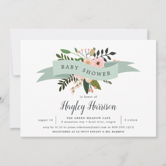 Peach Meadow | Uitnodiging tot Baby shower (Voorkant)