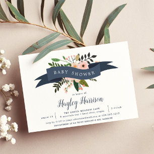 Peach Meadow   Uitnodiging tot Baby shower