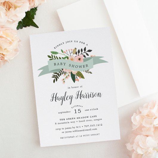 Peach Meadow | Uitnodiging tot Baby shower