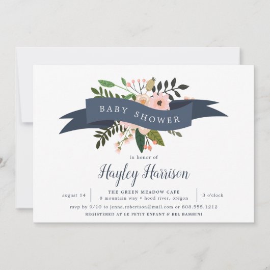 Peach Meadow | Uitnodiging tot Baby shower (Voorkant)