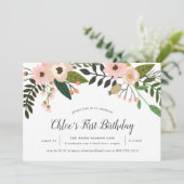 Peach Meadow | Uitnodiging van de partij Birthday (Staand voorkant)