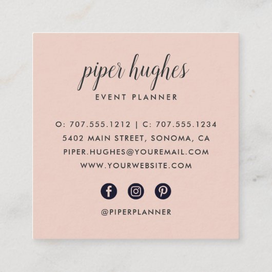 Peach Meadow Vierkante Visitekaartje (Achterkant)