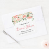 Peach Medley Waterverf Bloemen Vrijgezellenfeest Vierkante Sticker (Envelop)