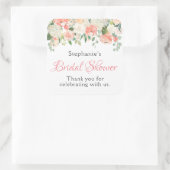 Peach Medley Waterverf Bloemen Vrijgezellenfeest Vierkante Sticker (Tas)