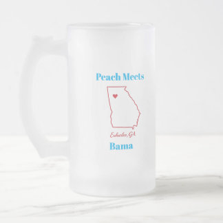 Peach Meets Bama Frosted Mug Matglas Bierpul