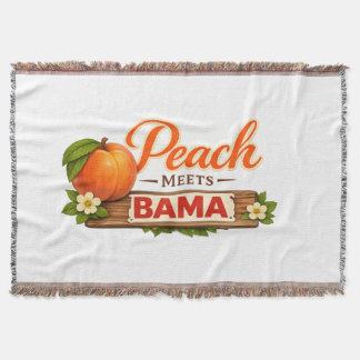 Peach Meets Bama Woven Throw Blanket | Southern Lo Deken