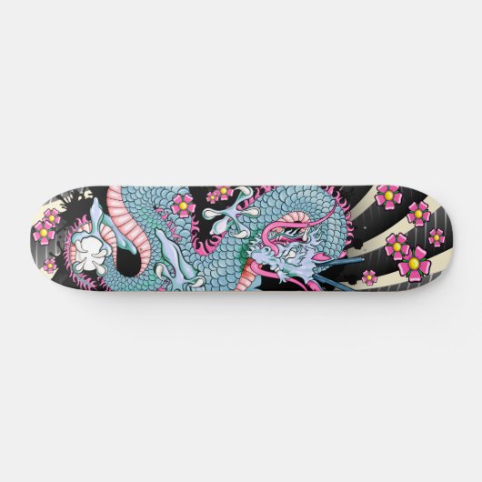 Peach Melba Dragon Tattoo Skateboard (Horizontaal)