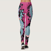 Peach Melba Splash Dragon Tattoo op Roze Leggings (Achterkant)