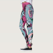 Peach Melba Splash Dragon Tattoo op Roze Leggings (Links)