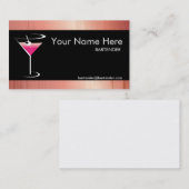 Peach Metallic Bartender Visitekaartje Martini (Voorkant / Achterkant)