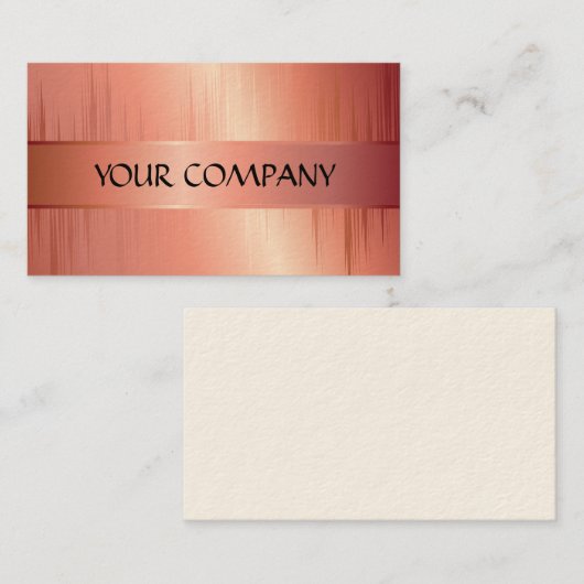 Peach Metallic Kaart Sjabloon Visitekaartje (Voorkant / Achterkant)
