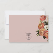 Peach Mimosa Blooms Floral Save the Date Kaart (Achterkant)