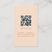 Peach Minimal Elegant, Salon QR-code Visitekaartje (Achterkant)