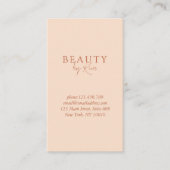 Peach Minimal Elegant, Salon QR-code Visitekaartje (Voorkant)