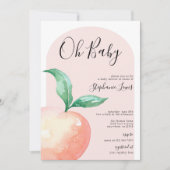 Peach minimalist Baby shower Invitation Kaart (Voorkant)