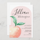 Peach minimalist Birthday Party Invitation Kaart (Voorkant / Achterkant)