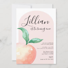 Peach minimalist Birthday Party Invitation