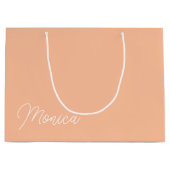 Peach Minimalist Monoline Kalligrafie Bruidsmeisje Groot Cadeauzakje (Voorkant)