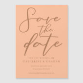 Peach Minimalist Summer Save the Date Magnet Kaart (Voorkant)