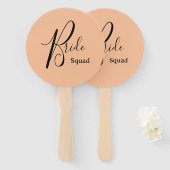 Peach minimalistische bruid handwaaier (Voorkant en achterkant)