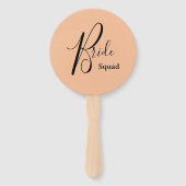 Peach minimalistische bruid handwaaier (Voorkant)