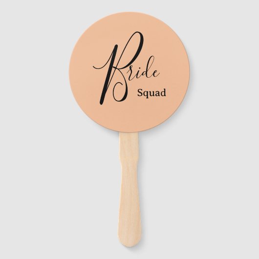 Peach minimalistische bruid handwaaier (Voorkant)