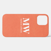 Peach Minimalistische Monogram Initiaal Case-Mate iPhone Case (Achterkant (horizontaal))