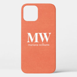 Peach Minimalistische Monogram Initiaal Case-Mate iPhone Case