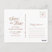 Peach Minimalistische Typografie Save the Date Briefkaart (Achterkant)