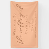 Peach minimalistische typografie Welkom op onze br Spandoek (Verticaal)