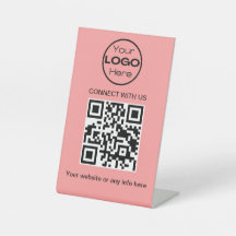 Peach Minimalistische zakelijke Logo en QR-code