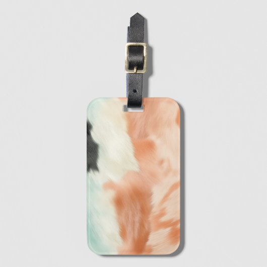 Peach Mint Cowgirl Koeienhuid Bagagelabel (Voorkant (verticaal))