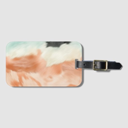 Peach Mint Cowgirl Koeienhuid Bagagelabel (Voorkant (horizontaal))
