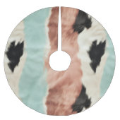 Peach Mint Cream Cowgirl Koeienhuid Kerstboom Rok (Voorkant)