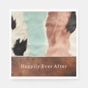 Peach Mint Cream Cowgirl Koeienhuid Servet