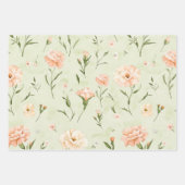 Peach Mint Flowers Hearts Beauty Birthday Inpakpapier Vel (Voorkant 3)